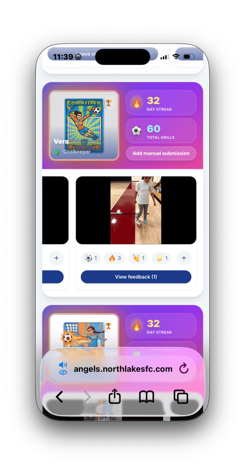 Practice room feature screen on Teamflicks